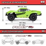 1/10 FURY MEGA 550 2WD Short Course Truck RTR, Green (Requires Battery and Charger)